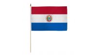 Paraguay Stick Flag 12in by 18in on 24in Wooden Dowel