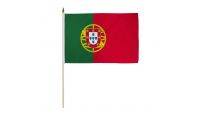 Portugal Stick Flag 12in by 18in on 24in Wooden Dowel