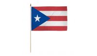 Puerto Rico Stick Flag 12in by 18in on 24in Wooden Dowel