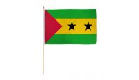 Sao Tome & Principe Stick Flag 12in by 18in on 24in Wooden Dowel