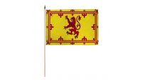 Scotland Lion Stick Flag 12in by 18in on 24in Wooden Dowel