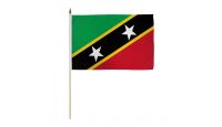 St. Kitts & Nevis Stick Flag 12in by 18in on 24in Wooden Dowel