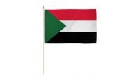 Sudan Stick Flag 12in by 18in on 24in Wooden Dowel