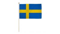 Sweden 12x18in Stick Flag