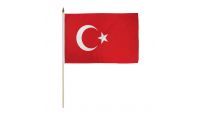 Turkey Stick Flag 12in by 18in on 24in Wooden Dowel