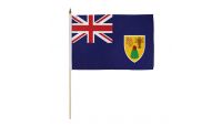 Turks & Caicos Stick Flag 12in by 18in on 24in Wooden Dowel