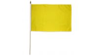 Yellow Solid Color Stick Flag 12in by 18in on 24in Wooden Dowel