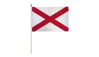 Alabama Stick Flag 12in by 18in on 24in Wooden Dowel