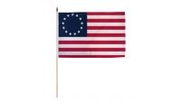 Betsy Ross Stick Flag 12in by 18in on 24in Wooden Dowel