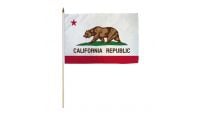California Stick Flag 12in by 18in on 24in Wooden Dowel