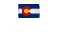 Colorado Stick Flag 12in by 18in on 24in Wooden Dowel