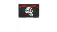 Day of the Dead Stick Flag 12in by 18in on 24in Wooden Dowel