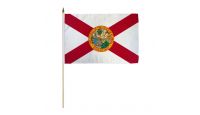 Florida Stick Flag 12in by 18in on 24in Wooden Dowel
