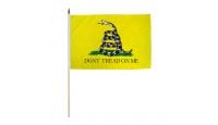 Don't Tread On Me Gadsden (Yellow) 12x18in Stick Flag