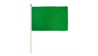 Green Solid Color Stick Flag 12in by 18in on 24in Wooden Dowel