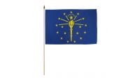 Indiana Stick Flag 12in by 18in on 24in Wooden Dowel