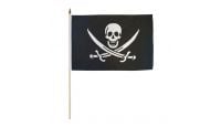 Jack Rackham Pirate Stick Flag 12in by 18in on 24in Wooden Dowel