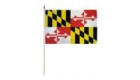 Maryland Stick Flag 12in by 18in on 24in Wooden Dowel