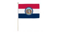 Missouri Stick Flag 12in by 18in on 24in Wooden Dowel
