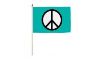 Peace Stick Flag 12in by 18in on 24in Wooden Dowel