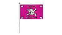 Pirate Princess Stick Flag 12in by 18in on 24in Wooden Dowel