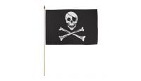 Pirate Regular Stick Flag 12in by 18in on 24in Wooden Dowel