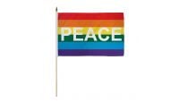 Rainbow Peace Letters 12x18in Stick Flag