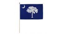 South Carolina Stick Flag 12in by 18in on 24in Wooden Dowel