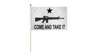 Come and Take It Rifle Stick Flag 12in by 18in on 24in Wooden Dowel