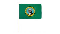 Washington Stick Flag 12in by 18in on 24in Wooden Dowel