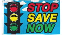 Stop Save Now Printed Polyester Flag 3ft by 5ft