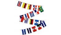  Set of 20 Latin American Country 12x18in Flags On 30ft String