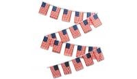  Set of 20 USA 12x18in Flags On 30ft String