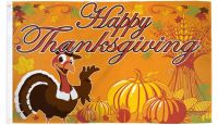Happy Thanksgiving Turkey Printed Polyester Flag 3ft by 5ft