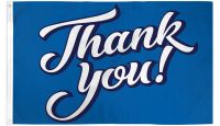 Thank You! Blue Printed Polyester Flag 3ft by 5ft