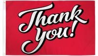 Thank You! Red Printed Polyester Flag 3ft by 5ft