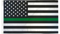 Thin Green Line USA Printed Polyester Flag 2ft by 3ft