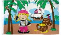 Treasure Island Girl Pirate Printed Polyester Flag 3ft by 5ft