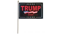 Trump 2024 Stick Flag 12in by 18in on 24in Wooden Dowel
