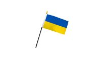 Ukraine Stick Flag 4in by 6in on 10in Black Plastic Stick