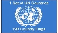 12x18in Set of 193 UN Country Stick Flags