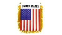 USA Rearview Mirror Mini Banner 4in by 6in