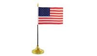 USA 4x6in Flag & Base Set