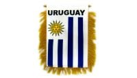 Uruguay Rearview Mirror Mini Banner 4in by 6in