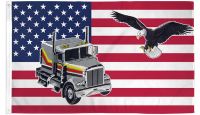USA Truck Eagle Printed Polyester Flag 3ft by 5ft