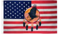 USA Dream Catcher Eagle Printed Polyester Flag 3ft by 5ft