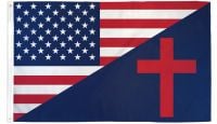USA & Christian Combination Printed Polyester Flag 3ft by 5ft
