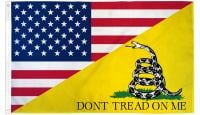 USA & Gadsden Combination Printed Polyester Flag 3ft by 5ft