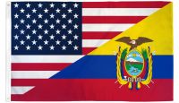 USA/Ecuador Combination Flag 3x5ft Poly