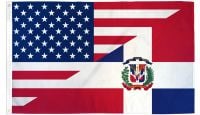 USA & Dominican Republic Combination Printed Polyester Flag 3ft by 5ft